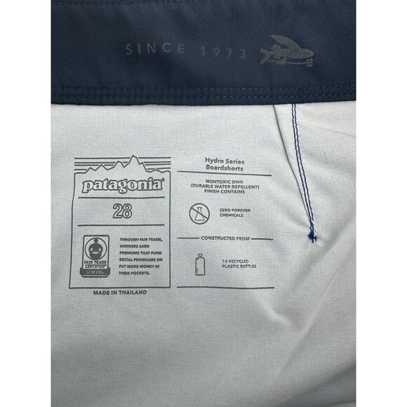 Patagonia Men's Hydropeak Boardshorts 18" swim trunk Santa Cruz Stripe: Blue 28 - Picture 12 of 14